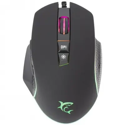 White Shark Mouse Gaming cu fir White Shark GARETH, 6.400 DPI, RGB, Negru