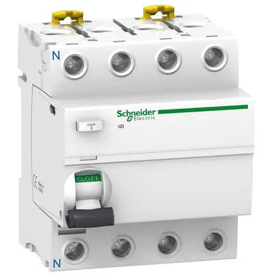 Intrerupator diferential RCCB 4P 40A/30mA tip AC Schneider A9R41440