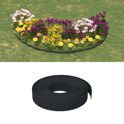 Borduri de gradina, 5 buc, negru, 10 m 10 cm, polietilena