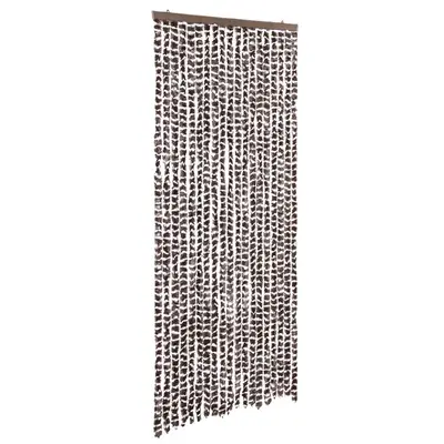 Perdea pentru insecte, maro si alb, 56 x 185 cm, chenille