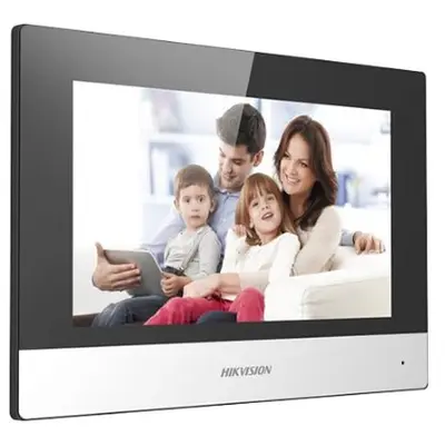 Monitor videointerfon cu Touch Screen Hikvision DS-KH6320-WTE2, TFT LCD 7 inch, conectare 2 fire…