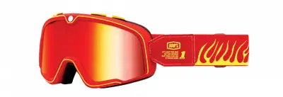 Ochelari cross atv 100% Barstow DHT Spry, lentila oglinda, culoare rama rosu galben