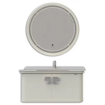 Set mobilier baie Pierre Cardin Eva suspendat 3 piese alb-argintiu mat 101 cm