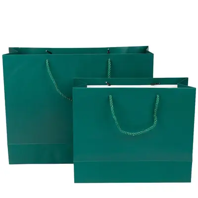 Pungi Cadou Orizontale (Landscape) Uni (set 12 buc) - Verde / 31x26x12cm