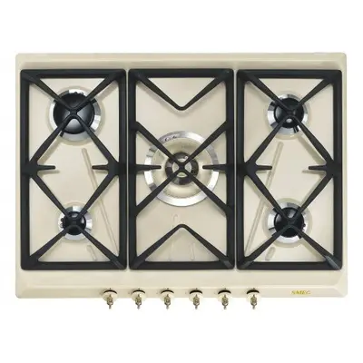 Plita Incorporabila SRV876POGH Gaz 5 Zone Wok Crem/Negru