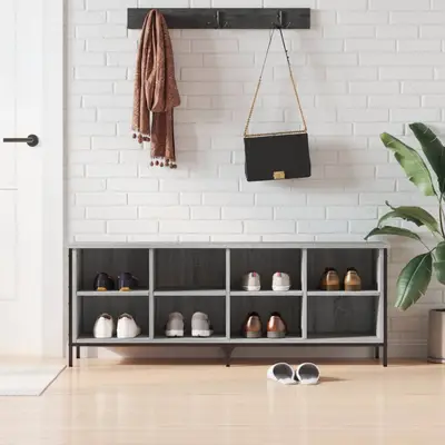 Pantofar, gri sonoma, 131x35x50 cm, lemn compozit