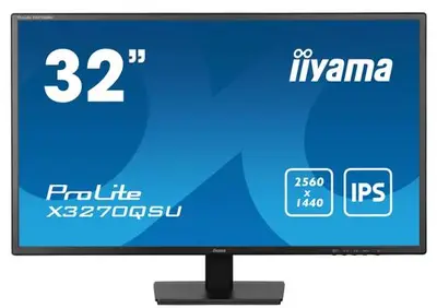 Monitor IPS LED Iiyama 31.5inch X3270QSU-B1, QHD (2560 x 1440), HDMI, DisplayPort, Boxe, 100 Hz, 3…