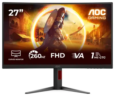 Monitor Gaming AOC C27G4Z2, 27", 1920 x 1080 pixeli, Black, Red, 3 ani Garantie
