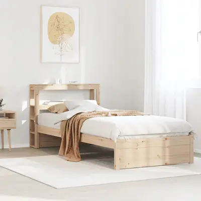 Cadru de pat cu tablie, 75x190 cm, lemn masiv de pin