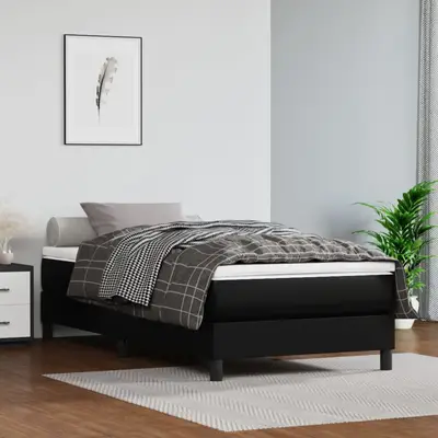 Saltea de pat cu arcuri, negru, 90x190x20 cm, piele ecologica