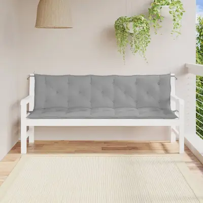 Perne banca de gradina 2 buc., gri, 180x50x7cm, tesatura oxford