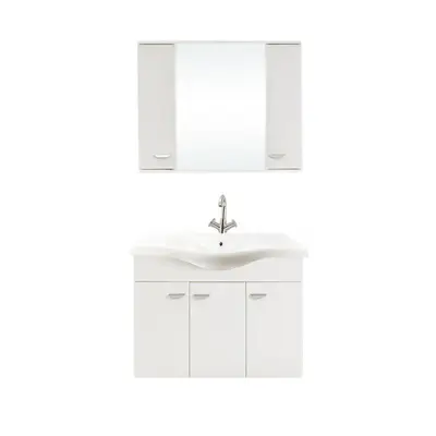 Set mobilier baie Ukra suspendat 3 piese alb 100 cm