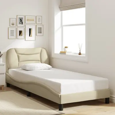 Cadru de pat fara saltea crema 90x200 cm tesatura