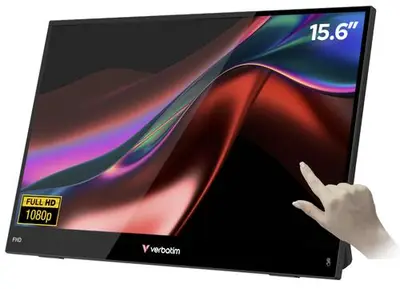 Monitor Tactil Portabil IPS LED Verbatim 15.6inch Light, Full HD (1920 x 1080), mini HDMI, Boxe…