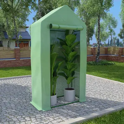 Sera cu cadru din otel, 0,5 m2, 1 x 0,5 x 1,9 cm