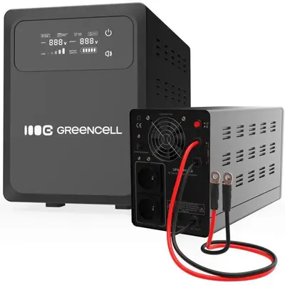 Green Cell UPS Greencell PowerCore, Line-interactive, 1200VA, 800W, AVR, 12VDC, LCD, 2x Schuko
