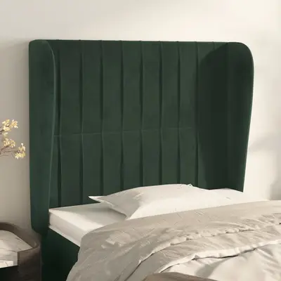 Tablie pat cu aripioare verde inchis 103x23x118/128 cm catifea