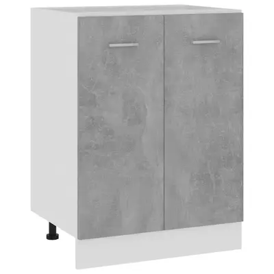 Dulap inferior, gri beton, 60 x 46 x 81,5 cm, lemn prelucrat