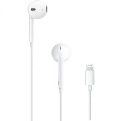 Casti Telefon cu Fir Stereo Conector Lightning Alb