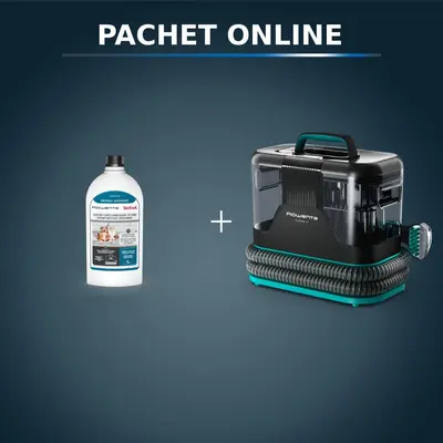 Pachet PROMO Aspirator tapiterie Rowenta Clean IT IN5020F0 si Detergent pentru aspirator cu spalare…