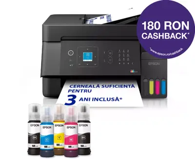Multifunctional InkJet Color Epson EcoTank L5390, CISS, A4, Fax, 11 ppm, USB, Retea, Wi-Fi, ADF